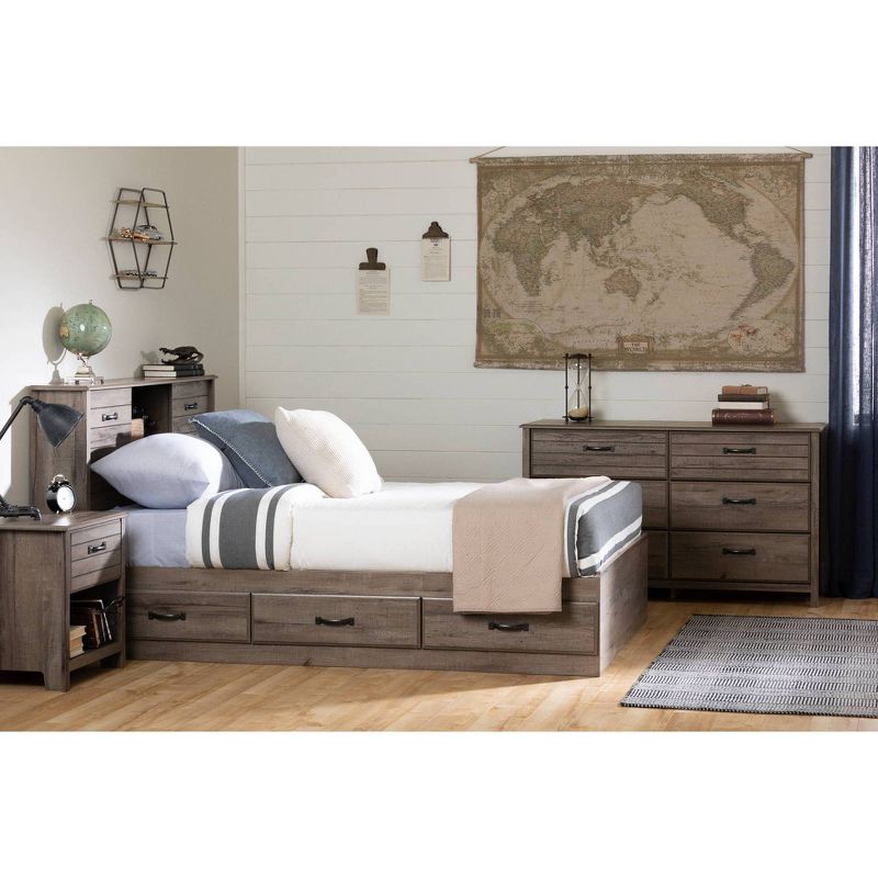 Asten 6 Drawer Double Kids' Dresser Fall Oak - South Shore: Traditional & Modern Bedroom Furniture, Anti-Tip Safety