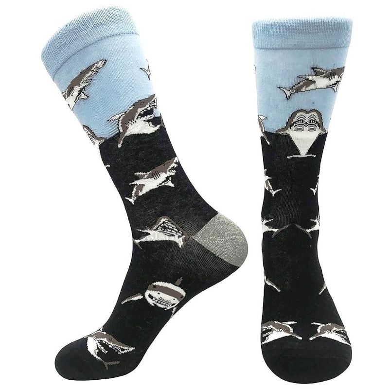 Sharks Swimming Socks (Men's Sizes, Adult Large) from the Sock Panda