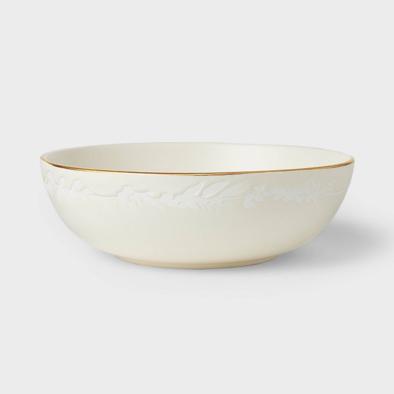 Stoneware Serving Bowl Snowfall White - Threshold™ designed with Studio McGee: Round, 12" Decorative & Fruit Bowl