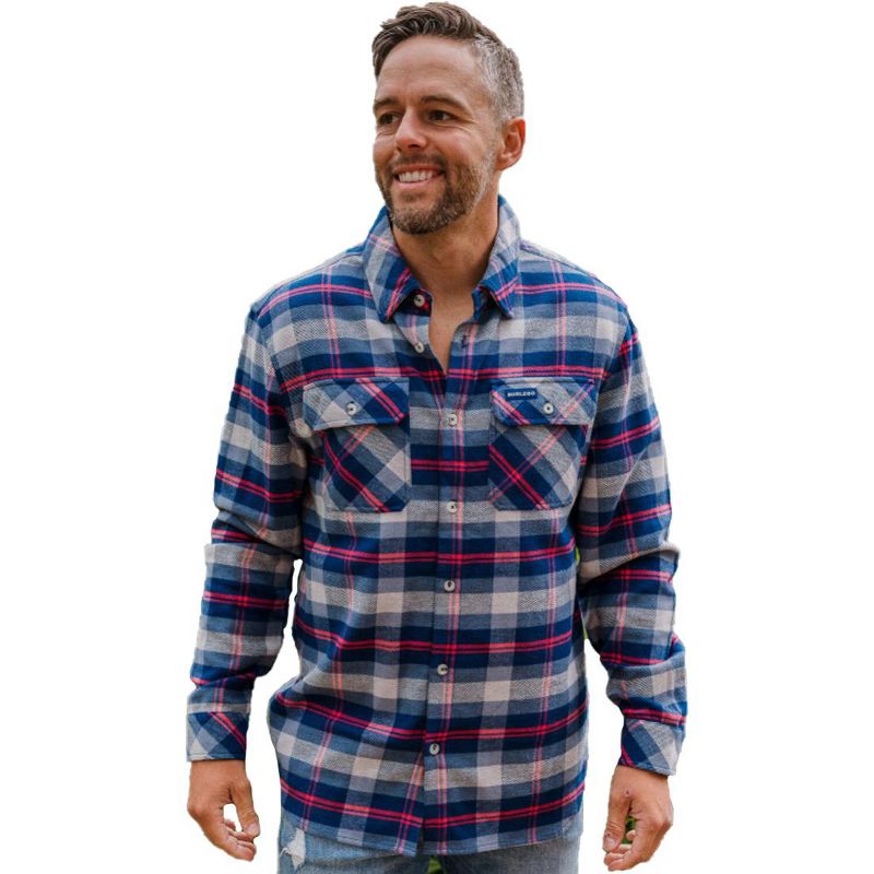 Burlebo Men's Flannel Mid-Weight Long Sleeve Shirt
