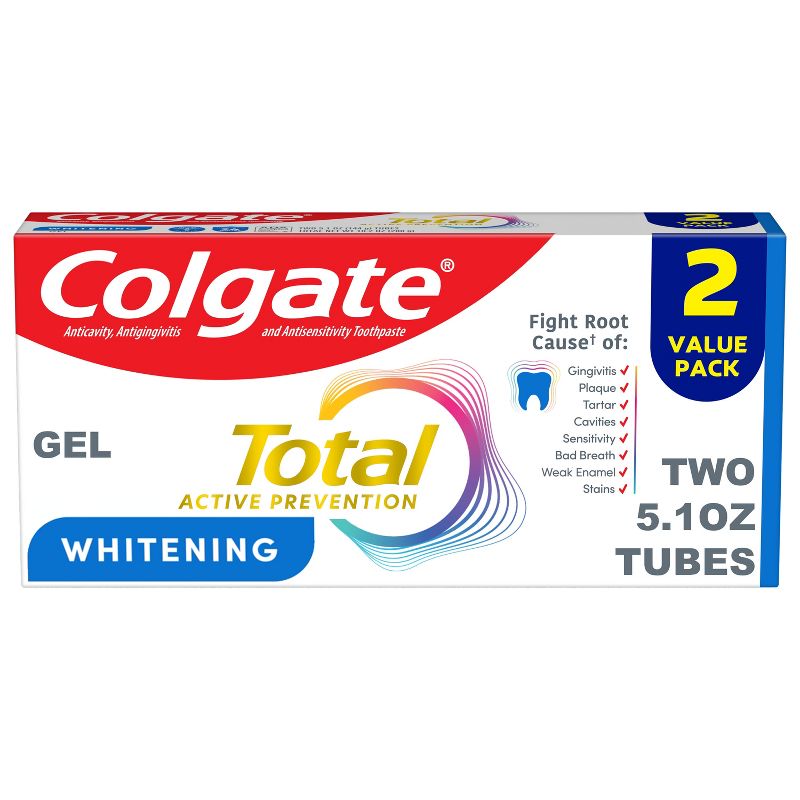 Colgate Total Whitening Gel Toothpaste - 5.1oz/2pk