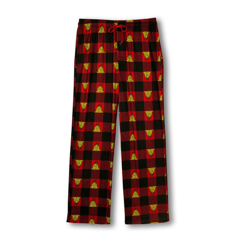 Men's The Grinch Christmas Classic Checkered Sneaky Face Lounge Pants - Multi-Color - Medium