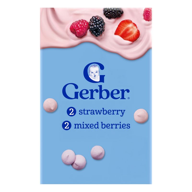 Gerber Baby Food Strawberry & Mixed Berries Freeze-Dried Yogurt Melts Baby Snacks Variety Pack - 4oz