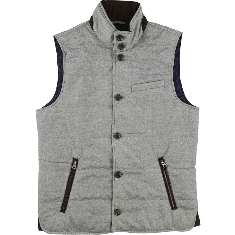 Tasso Elba Mens Reggie Quilted Jacket, greycombo, XX-Large