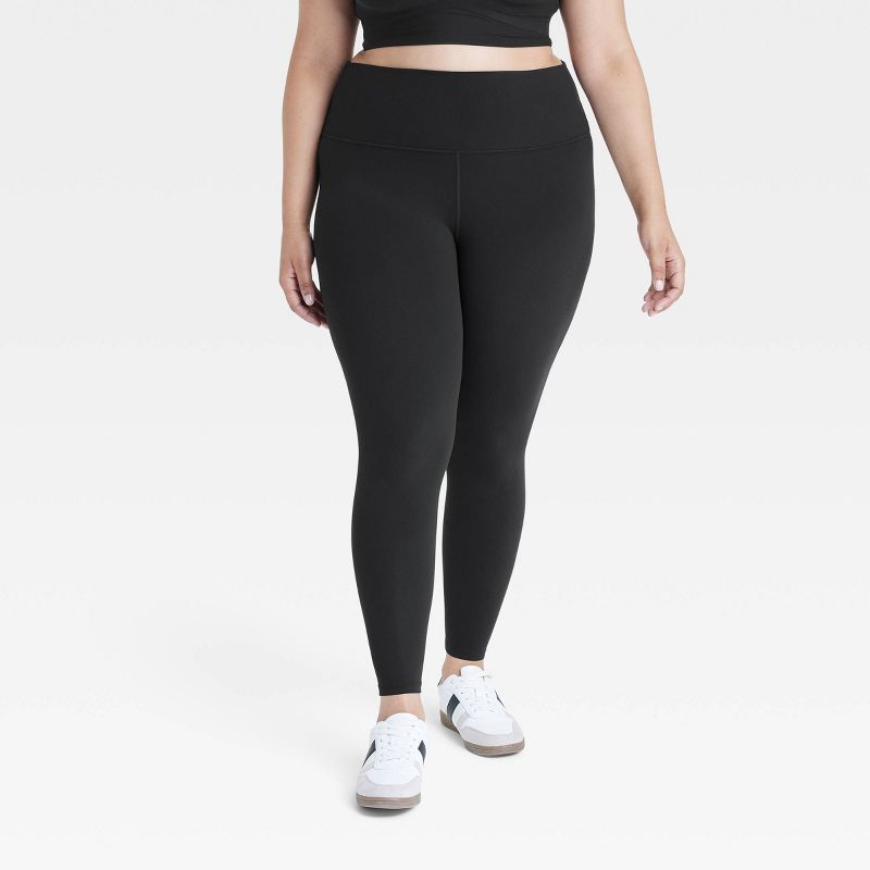 Women's Everyday Soft Ultra High-Rise 7/8 Leggings - All In Motion™ Black XXL: Moisture Wicking, Quick Drying