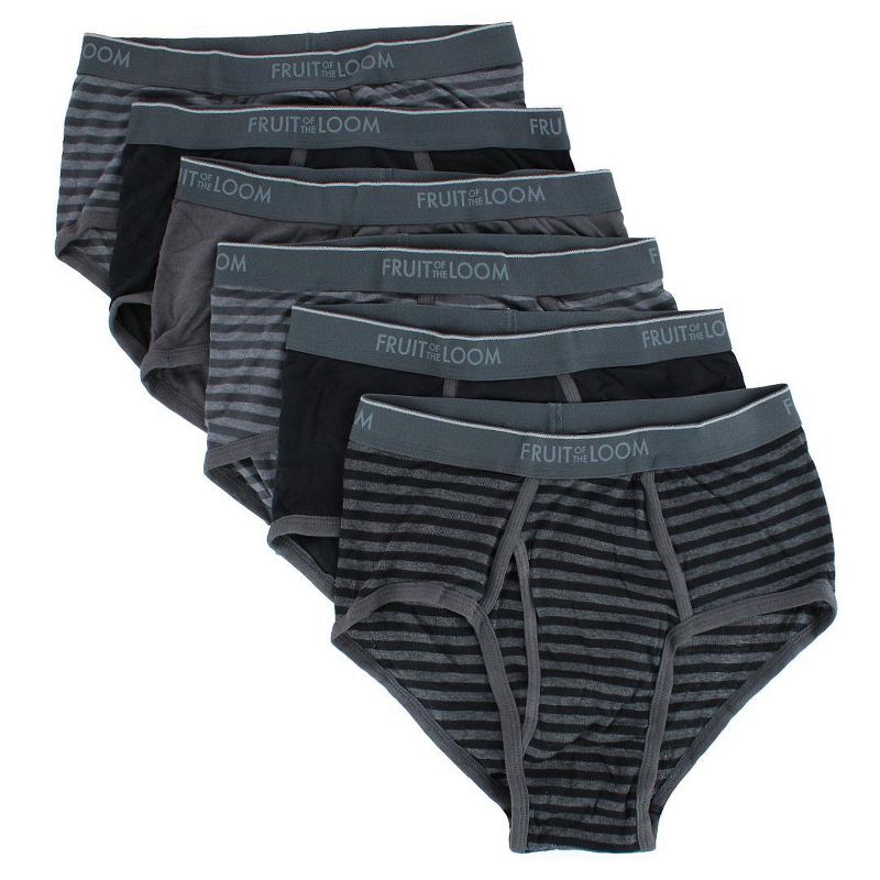 Fruit of the Loom Men's Fashion Pattern Briefs Underwear ( 6 Pack), Medium, Stripes