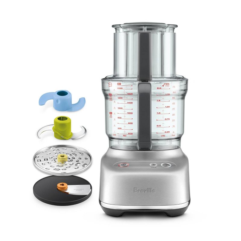 Breville Sous Chef 9 Cup Food Processor Brushed Stainless Steel: 625W, 2 Speeds, Dishwasher-Safe, Mini Kitchen Appliance