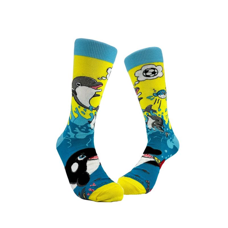 Dolphins and Soccer Socks (Men's Sizes, Adult Large) from the Sock Panda