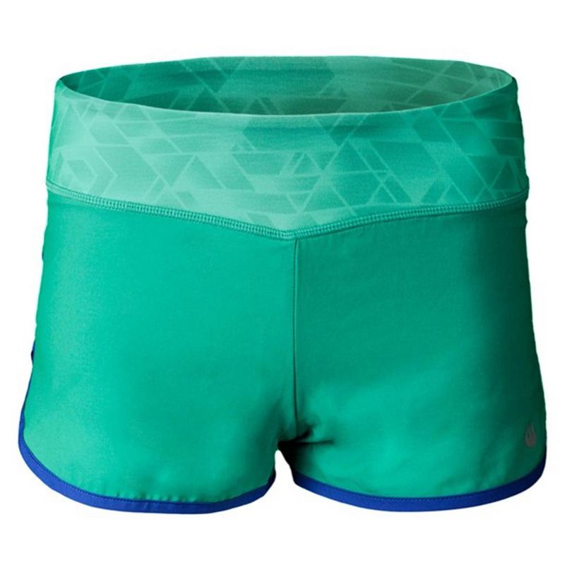 SOLFIRE Womens Peak Athletic Workout Shorts, greenblue, X-Large