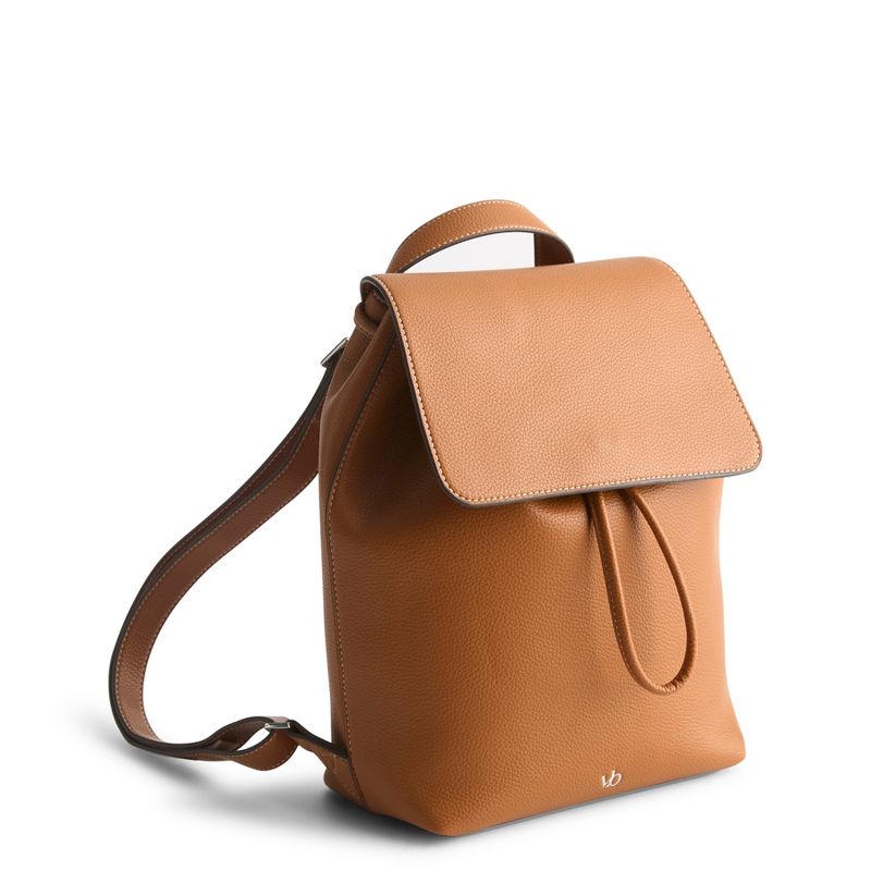 Vera Bradley Women's Outlet Faux Leather Drawstring Backpack Roasted Pecan