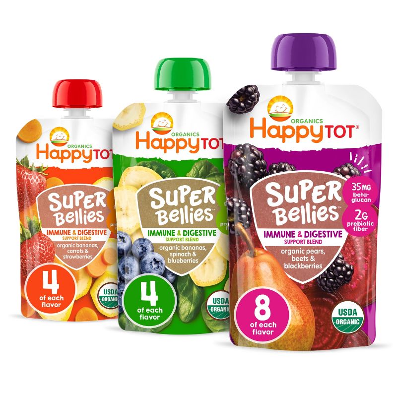 Happy Tot Super Bellies Organic Toddler Pouch Variety Pack - 4oz/16pk