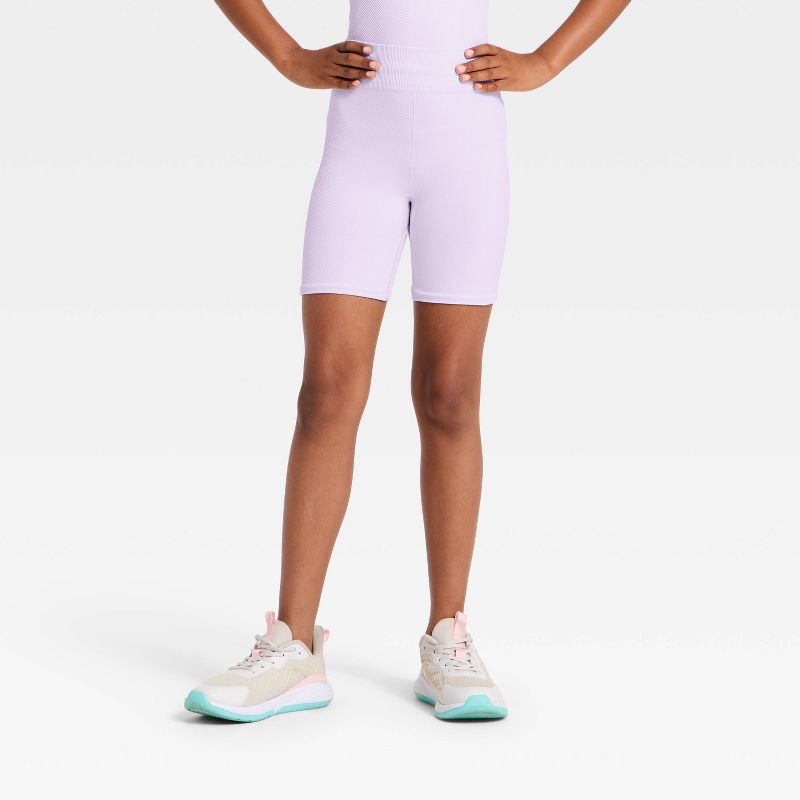 Girls' Seamless Bike Shorts - All In Motion™ Lilac Purple XXL