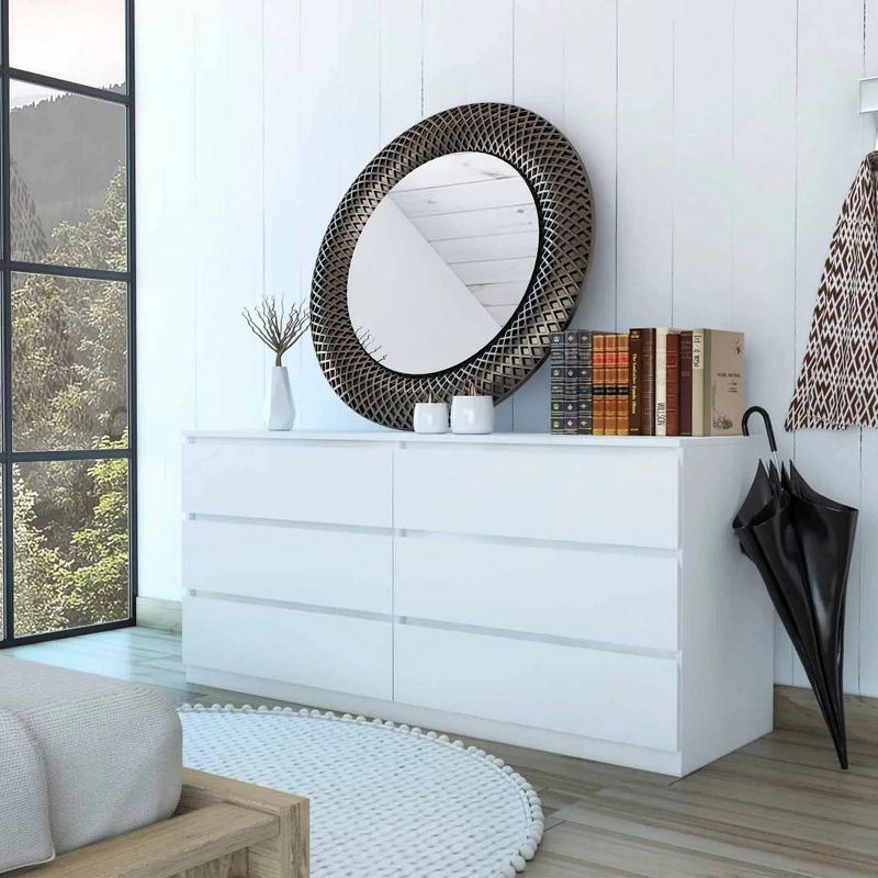 Gabriela Dresser White - Boahaus: 6-Drawer Storage, Modern Bedroom Furniture, Wood Laminate, Easy Clean