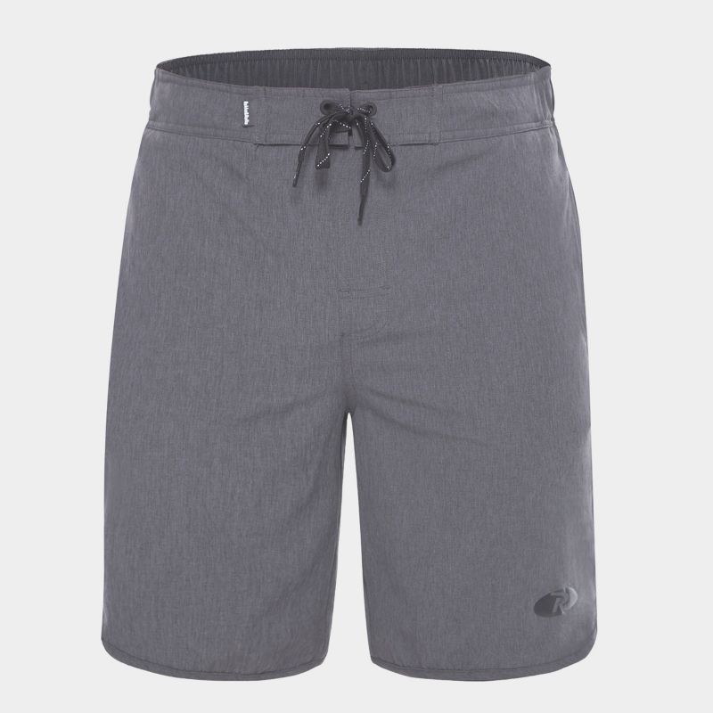 Rokka&Rolla Men's 9" Stretch Board Swim Trunks-Gray, size Large