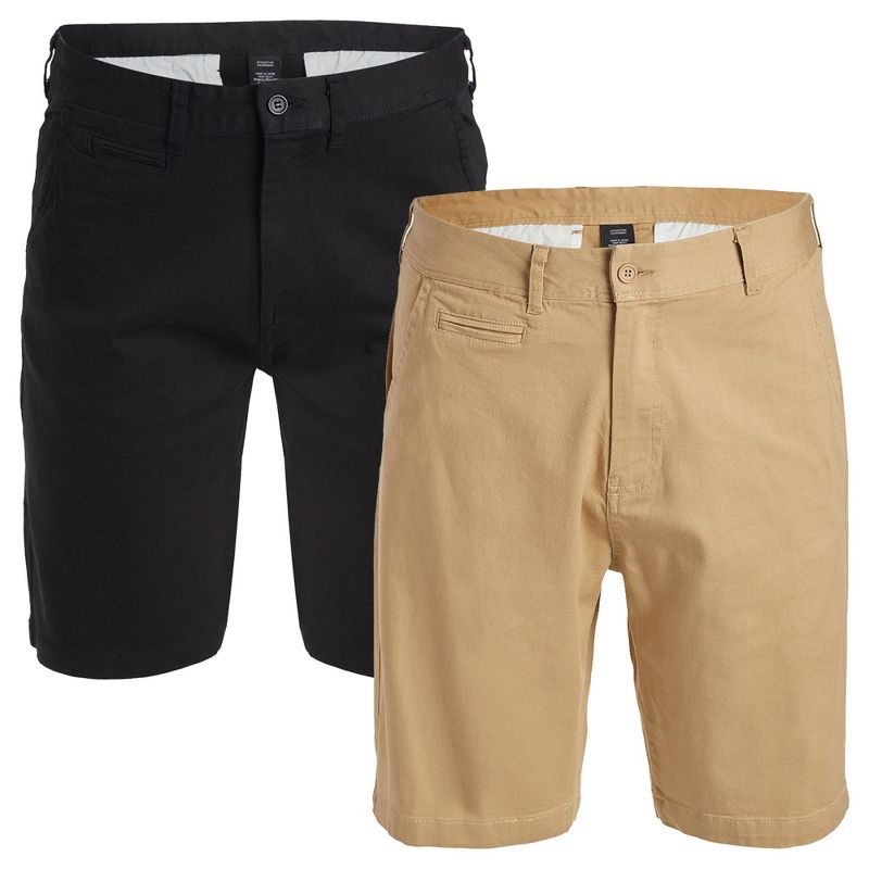 Galaxy Start Men's Cotton Flex Stetch Chino Shorts-2 Pack
