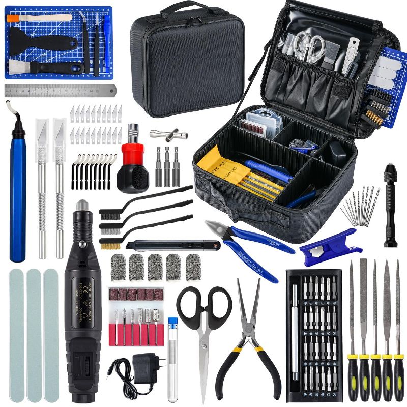 Aoibox 124Pcs 3D Printing Accessory Tools with Tool Bag for 3D Printer Modeler Basic Tools Diverse Nozzle Cleaning Kit Mini Rotary Tool