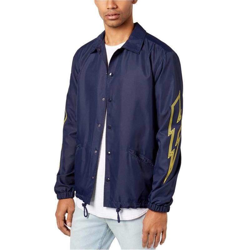 Jaywalker Mens Lightning Windbreaker Jacket, navylightning, X-Large