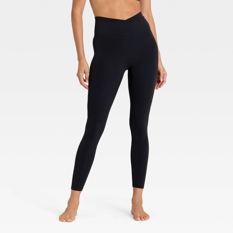 Women's Everyday Soft Crossover 7/8 Leggings - All In Motion™ Black XS