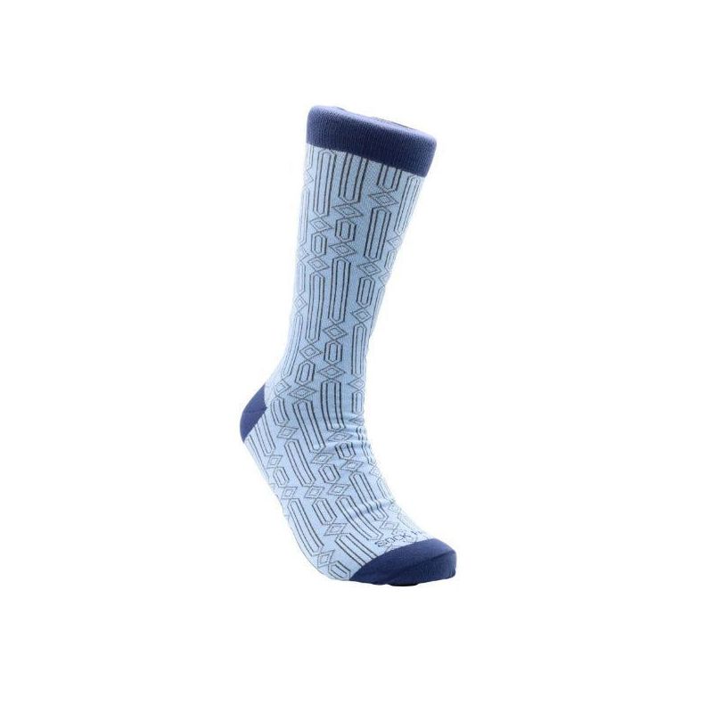 Stylish Blue Rectangle Diamond Socks (Men's Sizes, Adult Large) from the Sock Panda