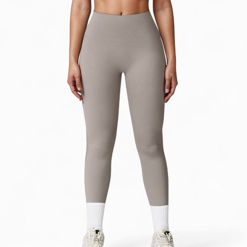 Anna-Kaci Active Women's High Waist Full Length Leggings with Seamless Design and Stretch Fit for Everyday Movement - Medium, Gray