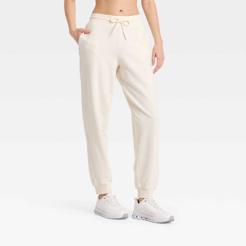 Women's French Terry Jogger Sweatpants - JoyLab™ Cream L