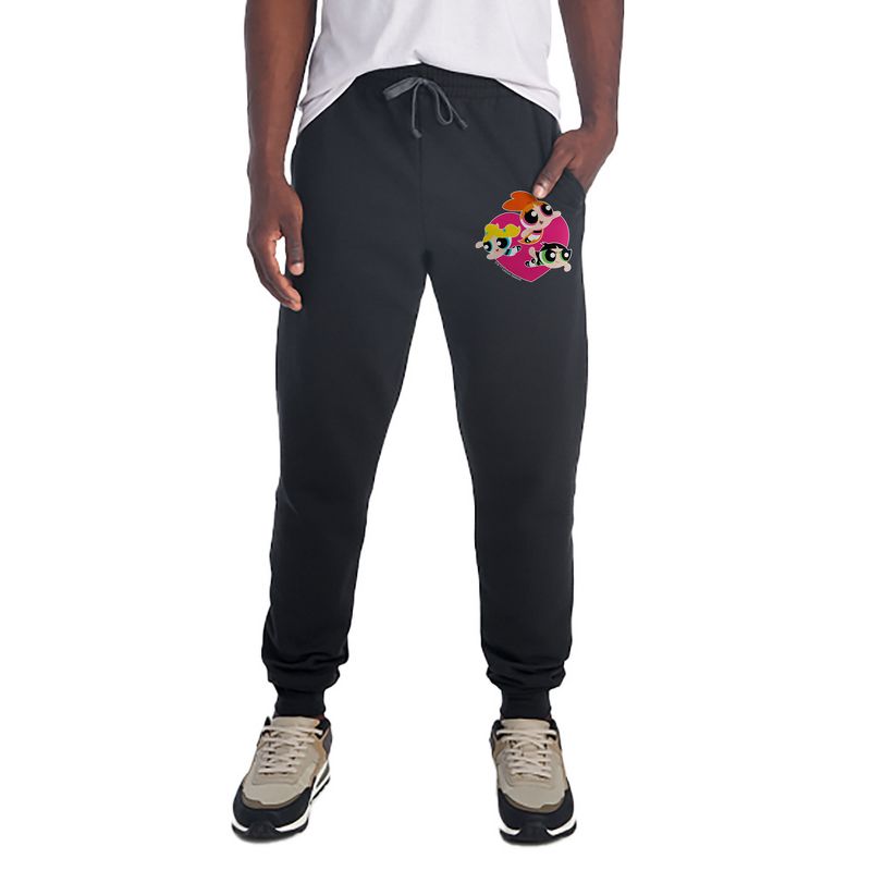 The Powerpuff Girls Heart Unisex Jogger Sweatpants with Pockets for Men and Women Black Medium