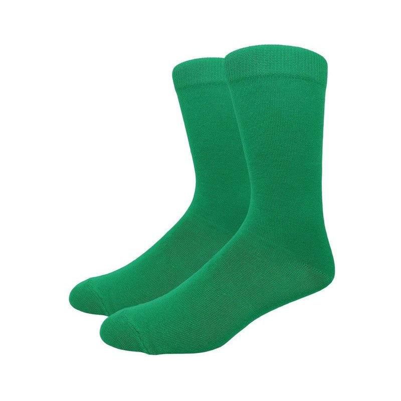 Solid Color Crew Cotton Dress Socks from the Sock Panda (Men's Sizes, Adult Large) - Kelly Green