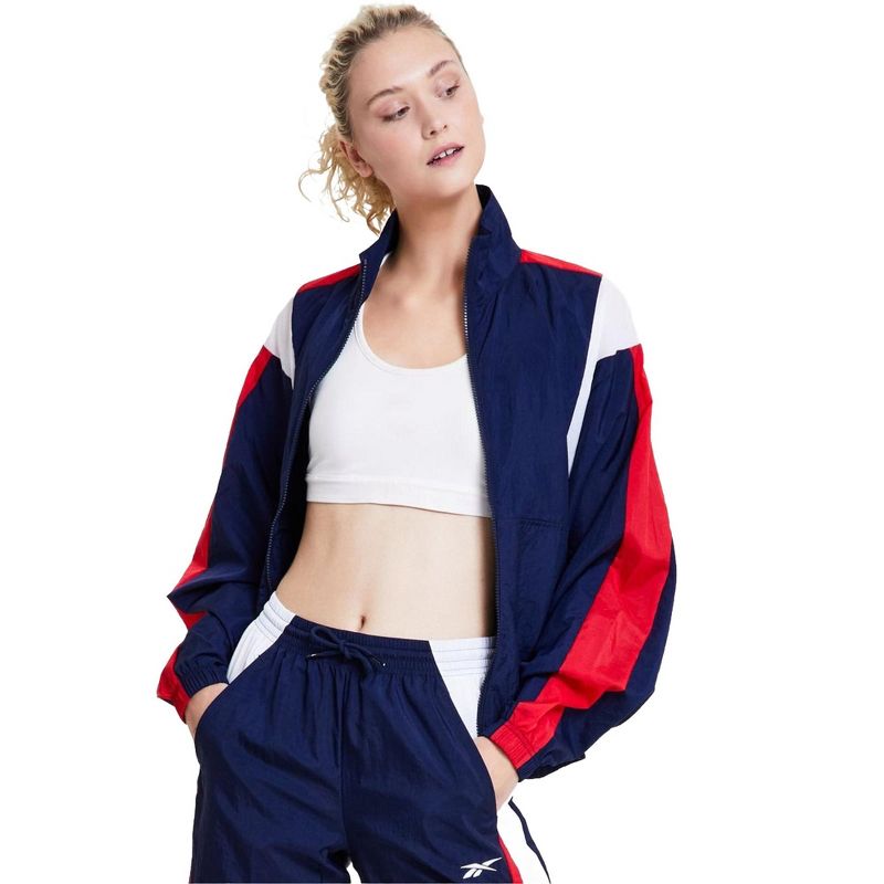 Reebok Womens Classic Windbreaker Jacket, navy, Medium