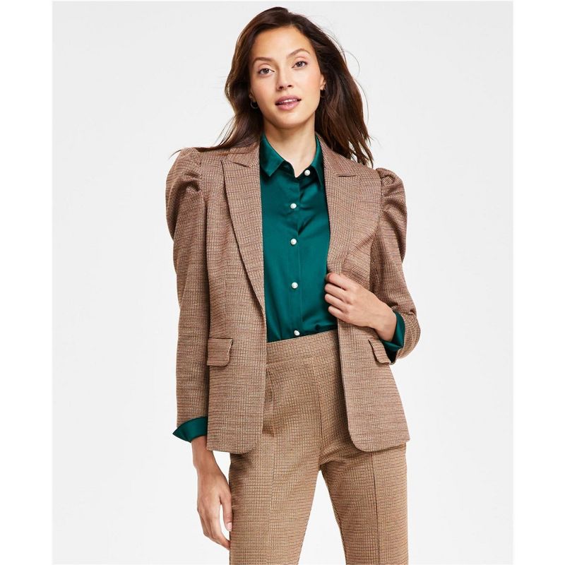 CeCe Womens Classic Blazer Jacket, gray, X-Small