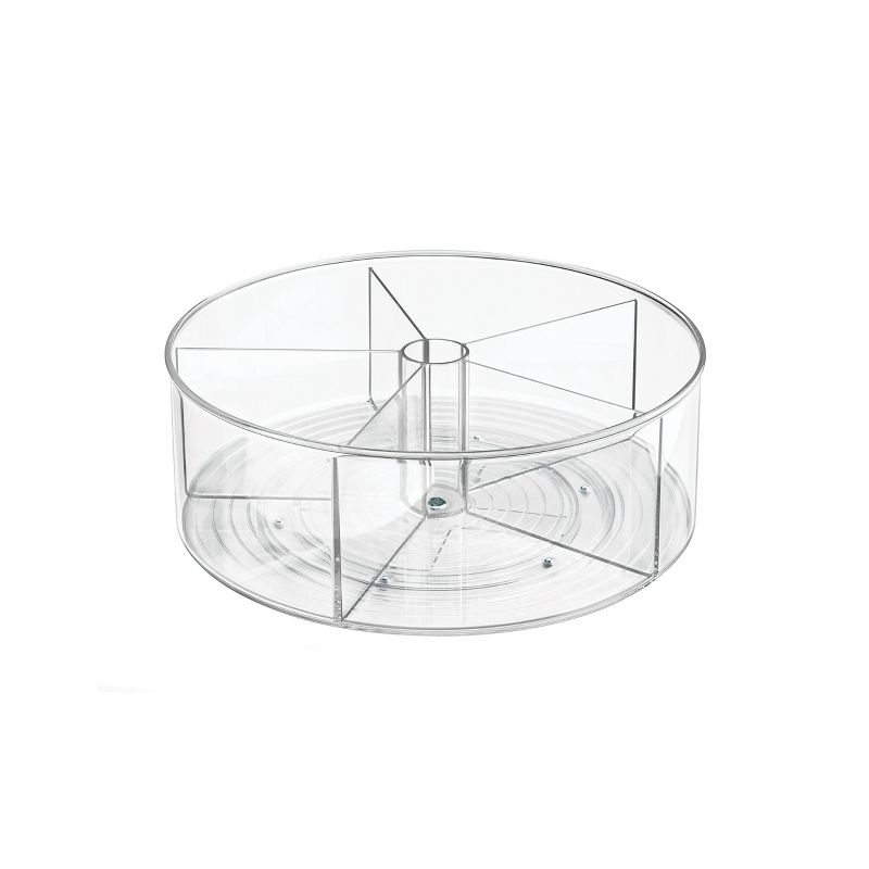 iDesign Divided 11.5-inch Lazy Susan for Kitchen Storage, Clear