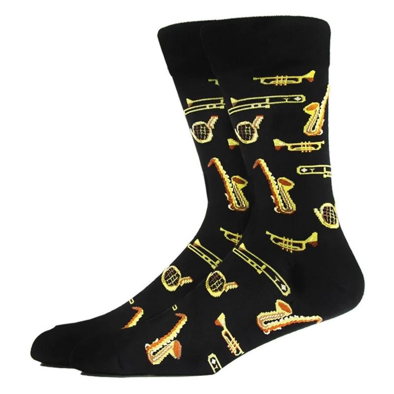 Brass Band Jazzy Socks from the Sock Panda (Men's Sizes, Adult Large)