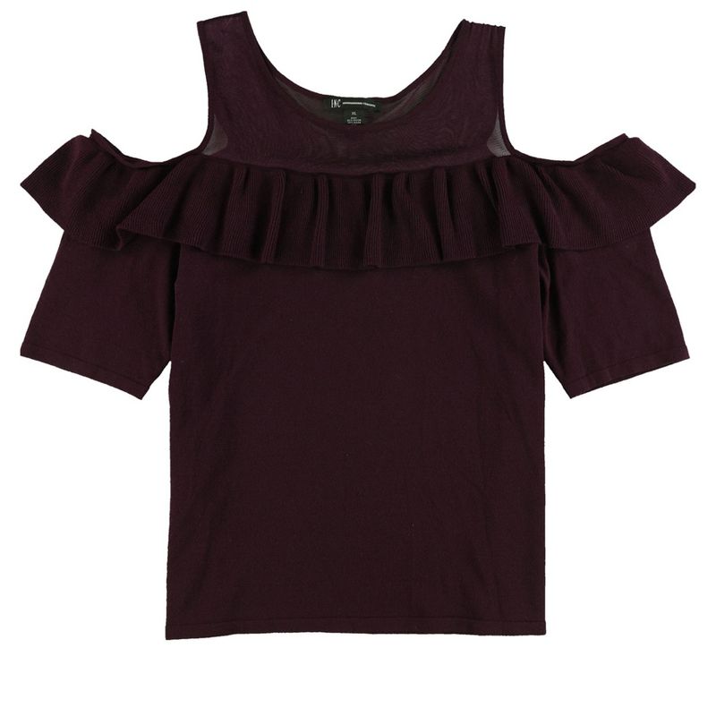 I.N.C International Concepts Womens Illusion Knit Sweater, pontepurple, Large