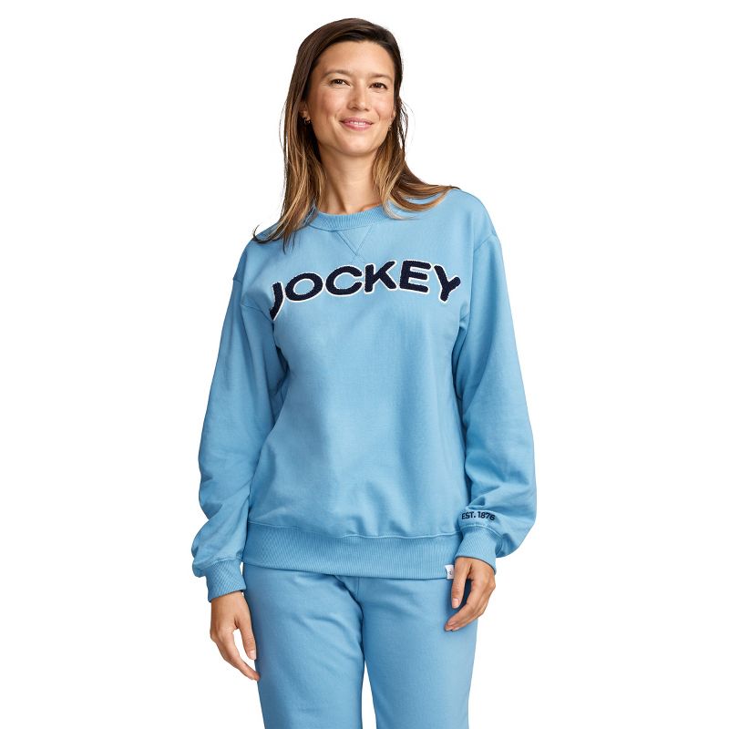Jockey Women's Unwind Lounge Crew Sweatshirt XL Coastline