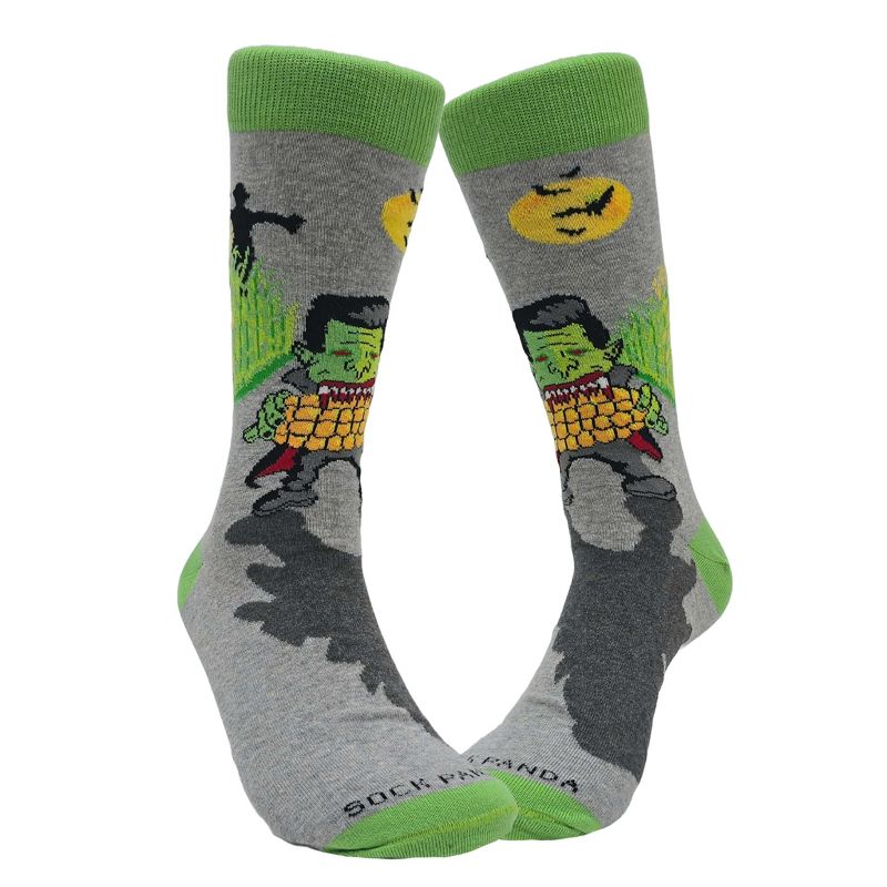 Dracula Eating Corn Socks from the Sock Panda - Great for Halloween (Men's Sizes, Adult Large)
