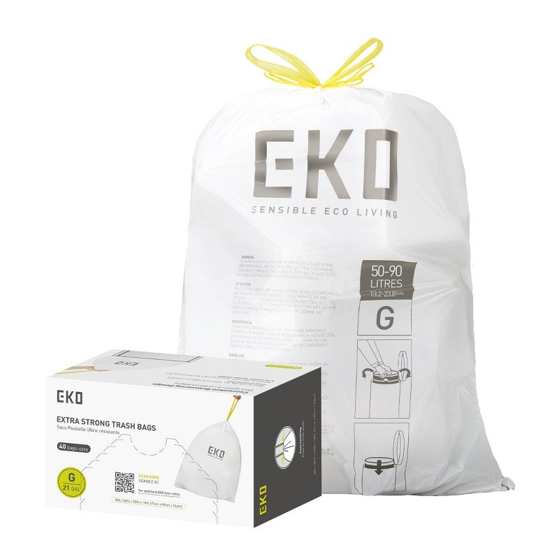 EKO 4''x10'' Code G Trash Bags Fits 21gal Bins