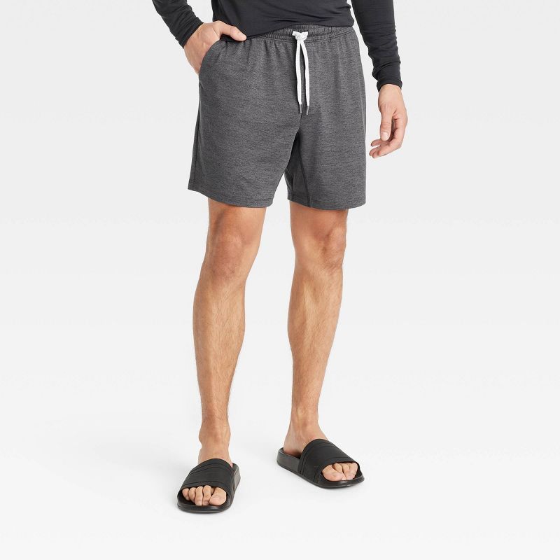Men's 7" Soft Stretch Shorts - All In Motion™ Heathered Black S