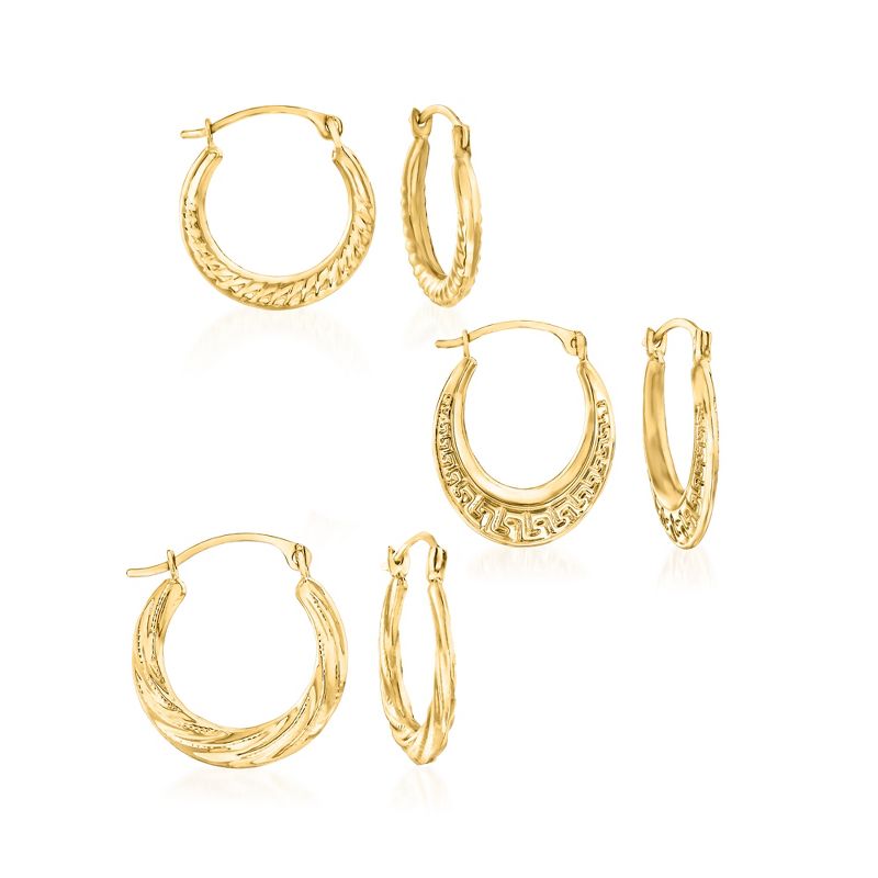 Ross-Simons Jewelry 14kt Yellow Gold Jewelry Set: 3 Pairs Of Hoop Earrings