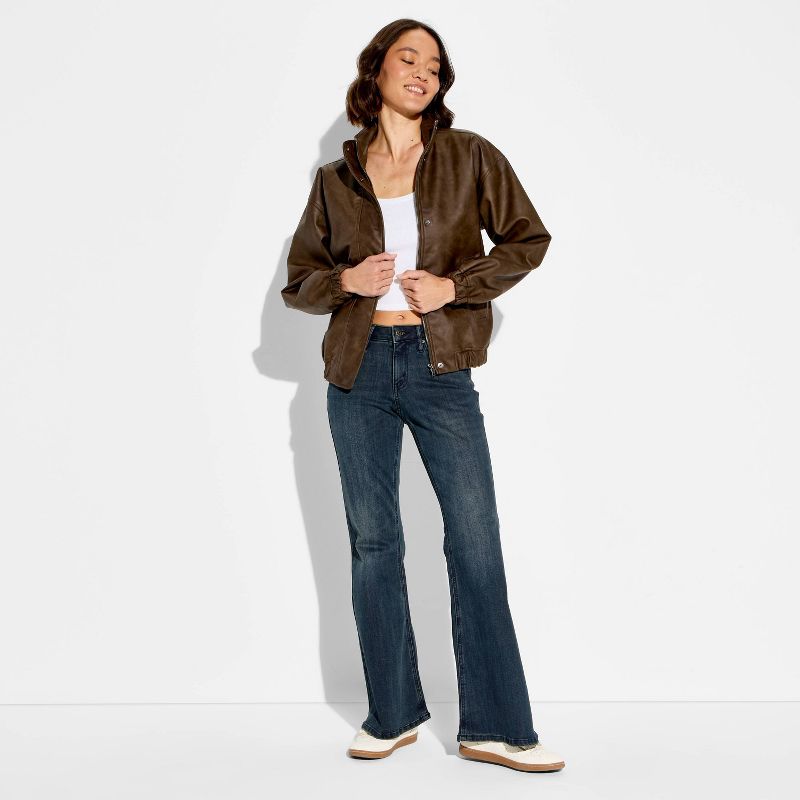 Women's Mid-Rise Curvy Flare Jeans - Wild Fable™ Black Wash 00