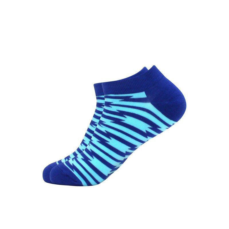 Cool Blue Patterned Ankle Socks (Men's Sizes, Adult Large) from the Sock Panda