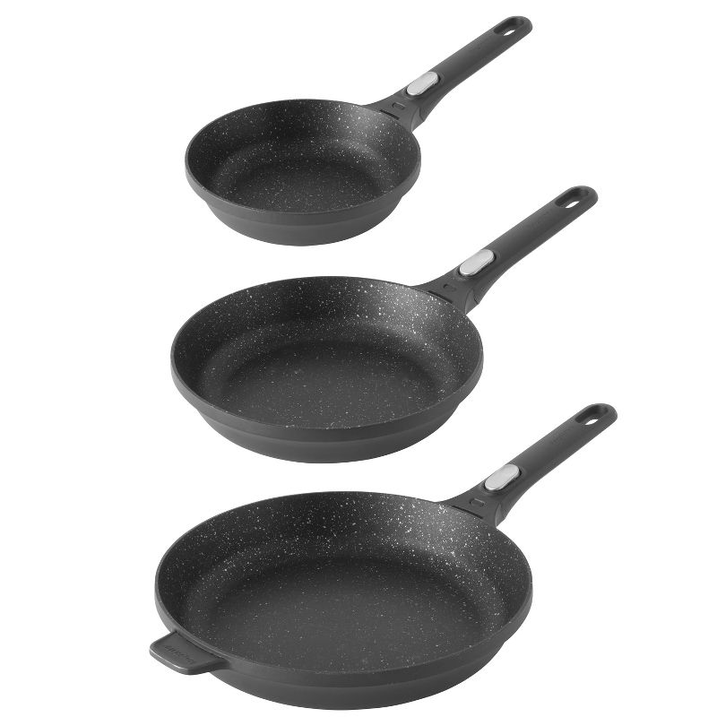 BergHOFF Gem 3Pc Non-stick Cookware Graduated Fry Pans Set