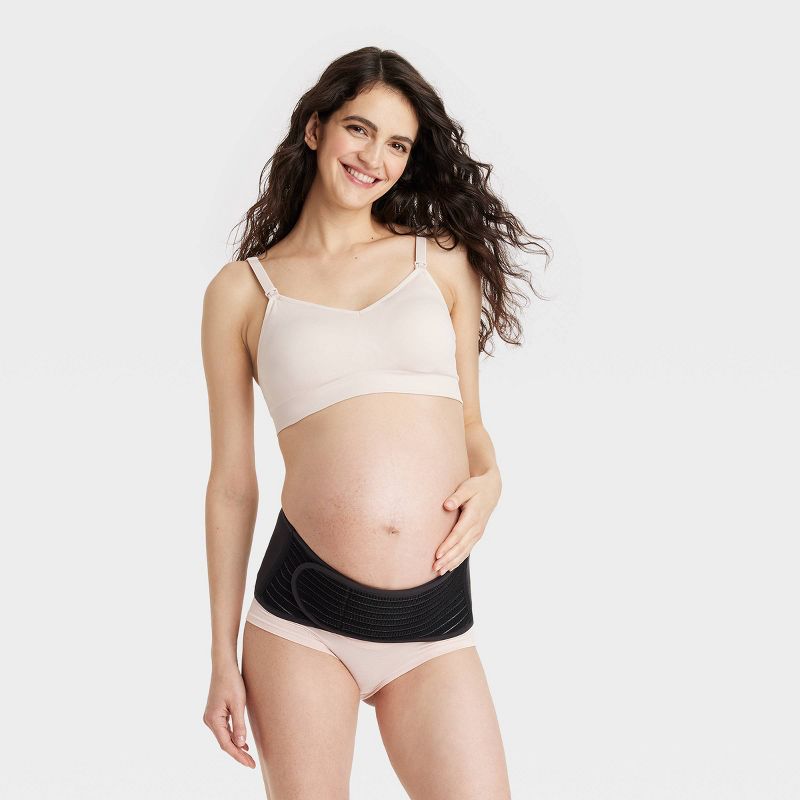 Maternity Support Belt - Isabel Maternity by Ingrid & Isabel™ Black S/M: Under Belly Doubleknit Pregnancy Band, Hand Wash