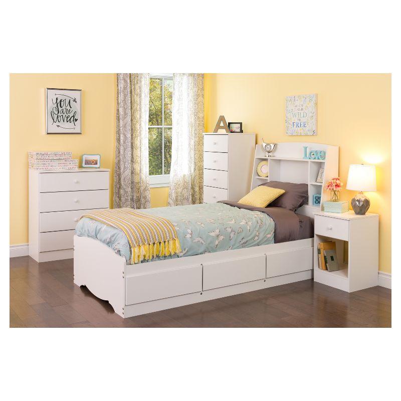 4 Drawers Astrid Dresser White - Prepac: Contemporary Storage Chest, Bedroom Furniture
