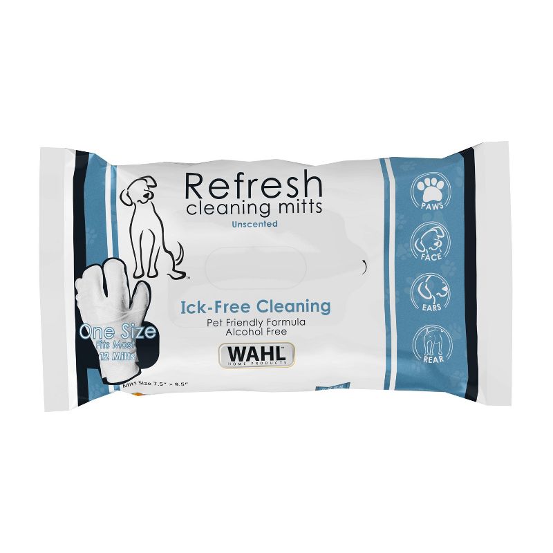 Wahl Refresh Cleaning Unscented Mitts Dog Wipes - 24ct/2pk
