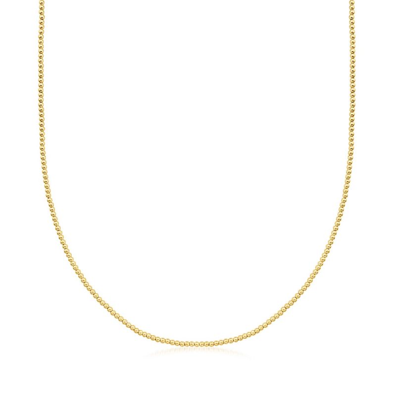 Pure Collection by Ross-Simons Italian 2mm 14kt Yellow Gold Bead Necklace Size 16