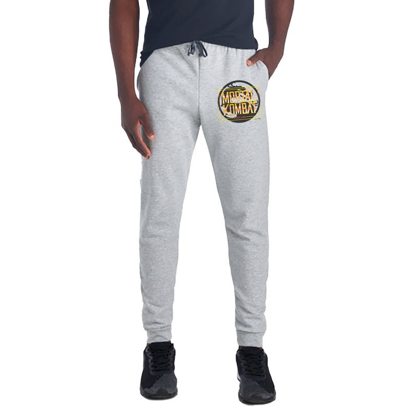 Mortal Kombat Klassic Insert Coin Unisex Jogger Sweatpants with Pockets for Men and Women Athletic Heather Medium