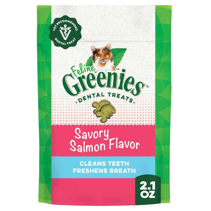 Greenies Savory Salmon Flavor Dental Cat Treats - 2.1oz