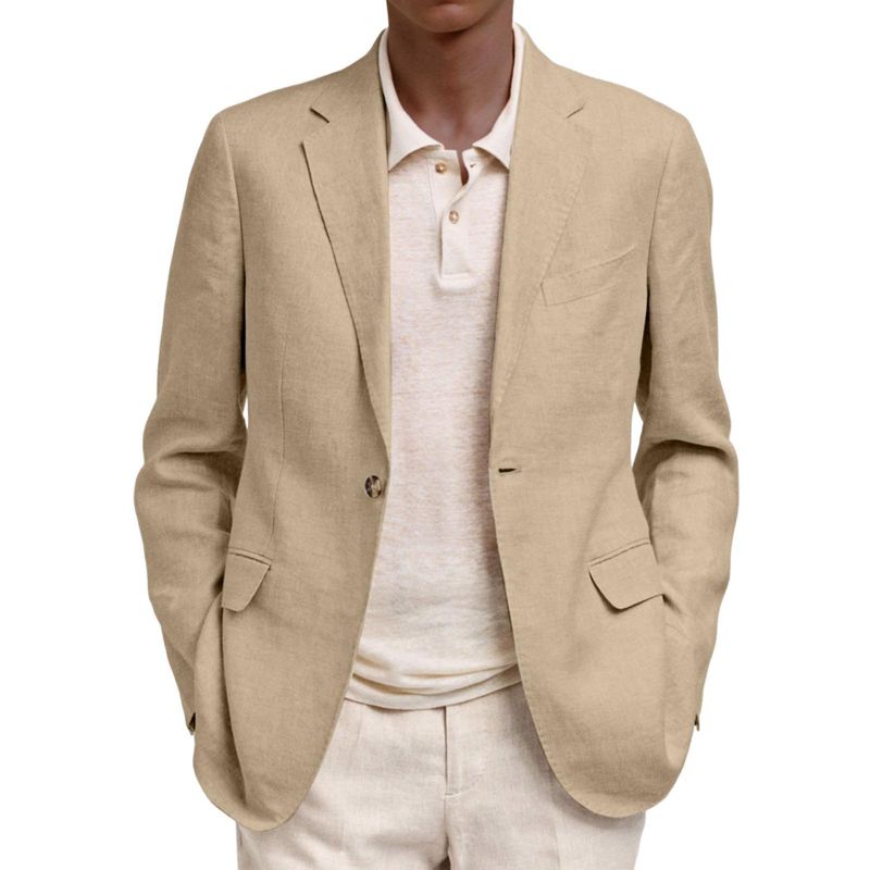 Coolmee Men's Blazer Casual Sport Coats Regular Fit Suit Jacket for Men One Button Lightweight Business Mens Blazer Jacket M Khaki