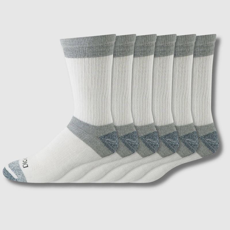 Dickies Men's 6pk Max Cushion Crew Socks - White 10-12: Tagless, Midweight Fabric