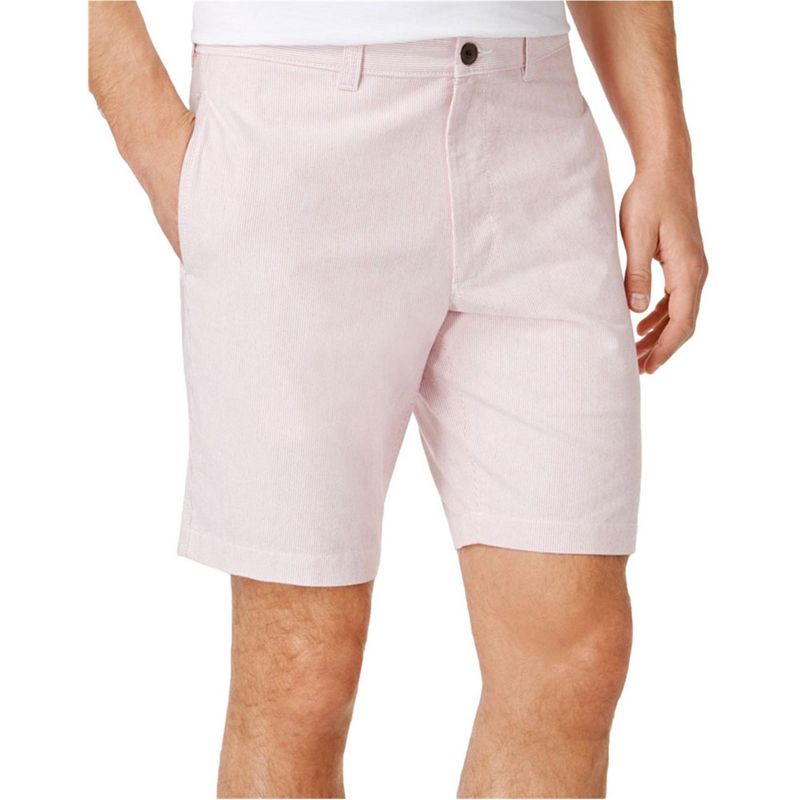 Club Room Mens Pinstripe Casual Chino Shorts, fire, 38 Tall