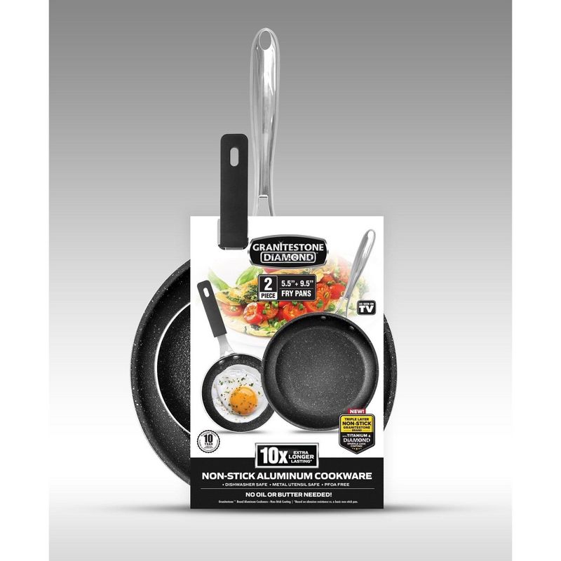 Granitestone 5.5'' and 9.5'' Nonstick Fry Pan Set with Stay Cool Handle